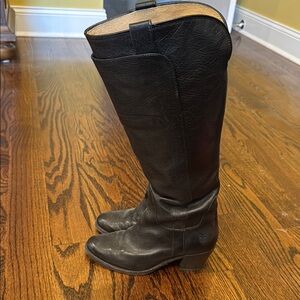 Frye Black Leather Knee-High Boots